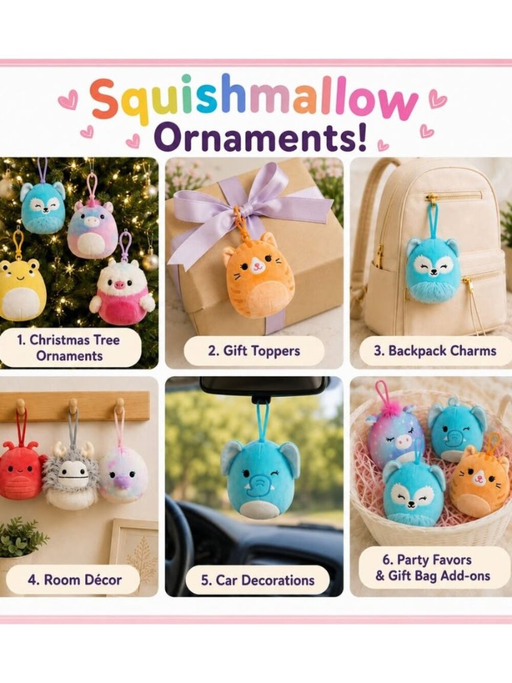 Squishmallow Bundle of 10 Ornamental Plush